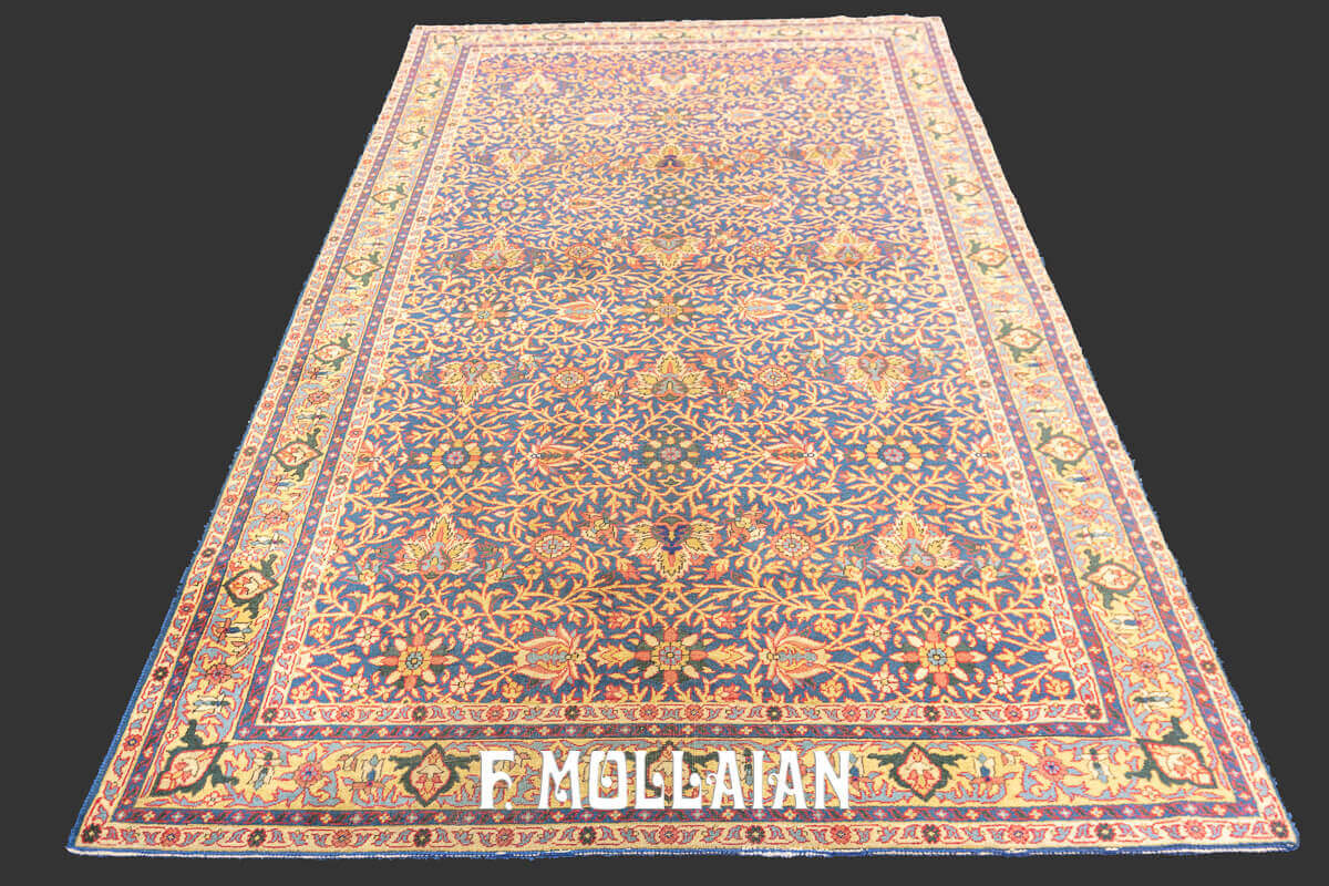 Floral All-over Antique Persian Hand-knotted Kerman Ravar Rug n°:69065869